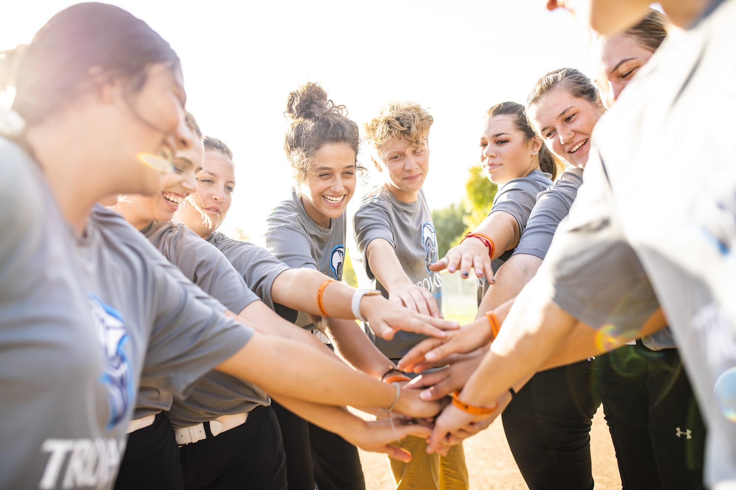 a group of students in a huddle